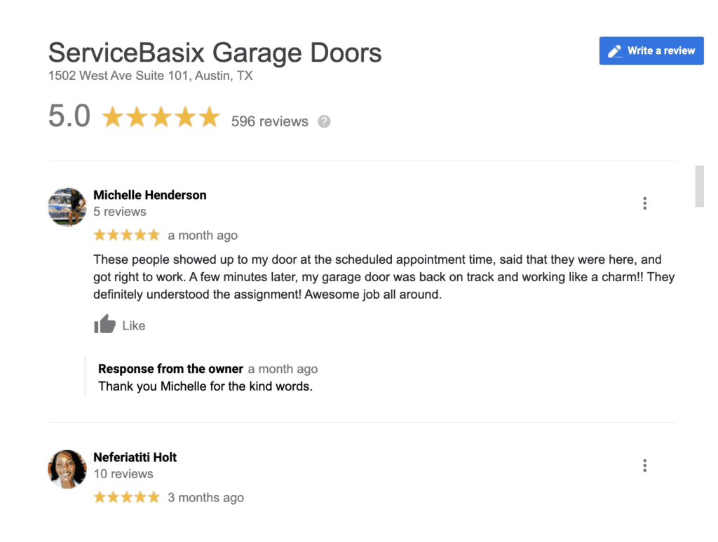 local garage door company Austin TX